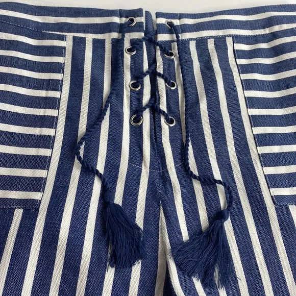 TAKARA SHORTS HIGH-WAISTED STRIPE NWT MEDIUM - Picture 4 of 11